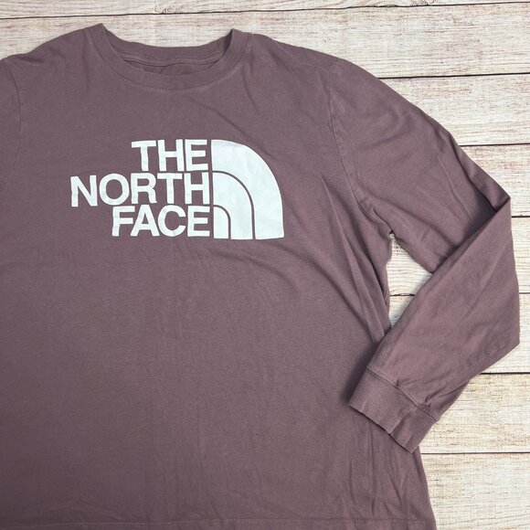 The North Face Women's Long Sleeve Logo Tee Size L Mauve Pink Purple Outdoor - Picture 6 of 8